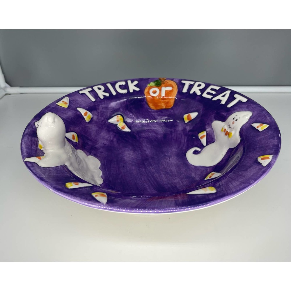 Vintage 2000 Oxford Elite purple candy dish bowl Halloween decor